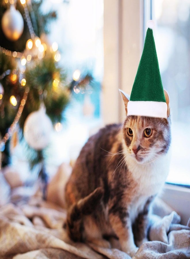 SilTriangle Adjustable Christmas Santa Hat for Dogs Cats, Mini Small Dog Cats Pet Santa Christmas Hat Party Decoration for Cat Small Dog Rabbit Puppy Doll Xmas Costume Accessories Outfit(Green) - Image 4
